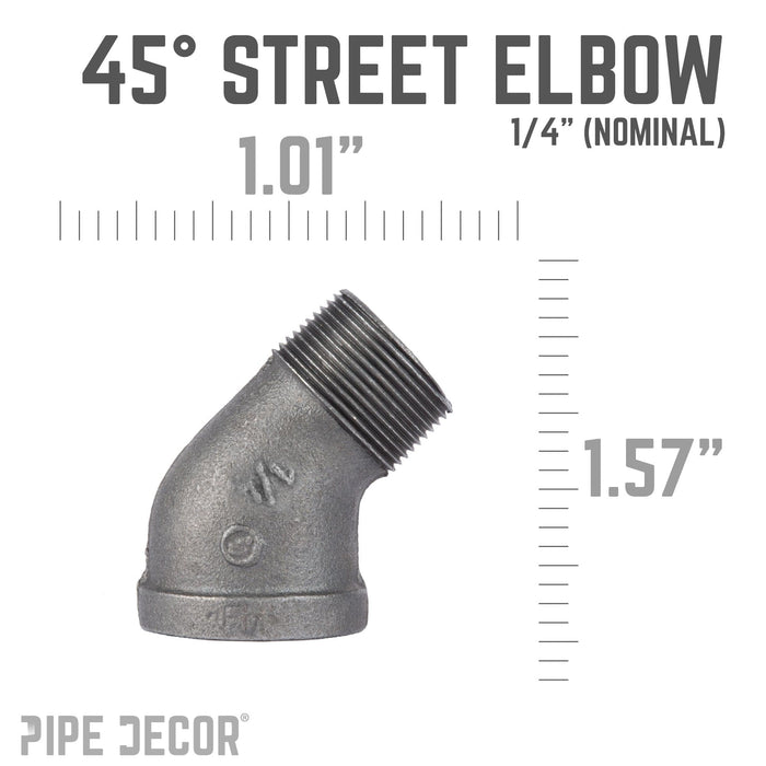 1/4 in. Black 45 Degree Street Elbow