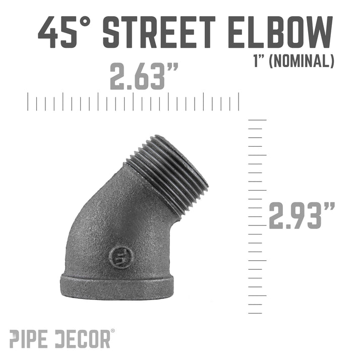 1 in. Black 45 Degree Street Elbow
