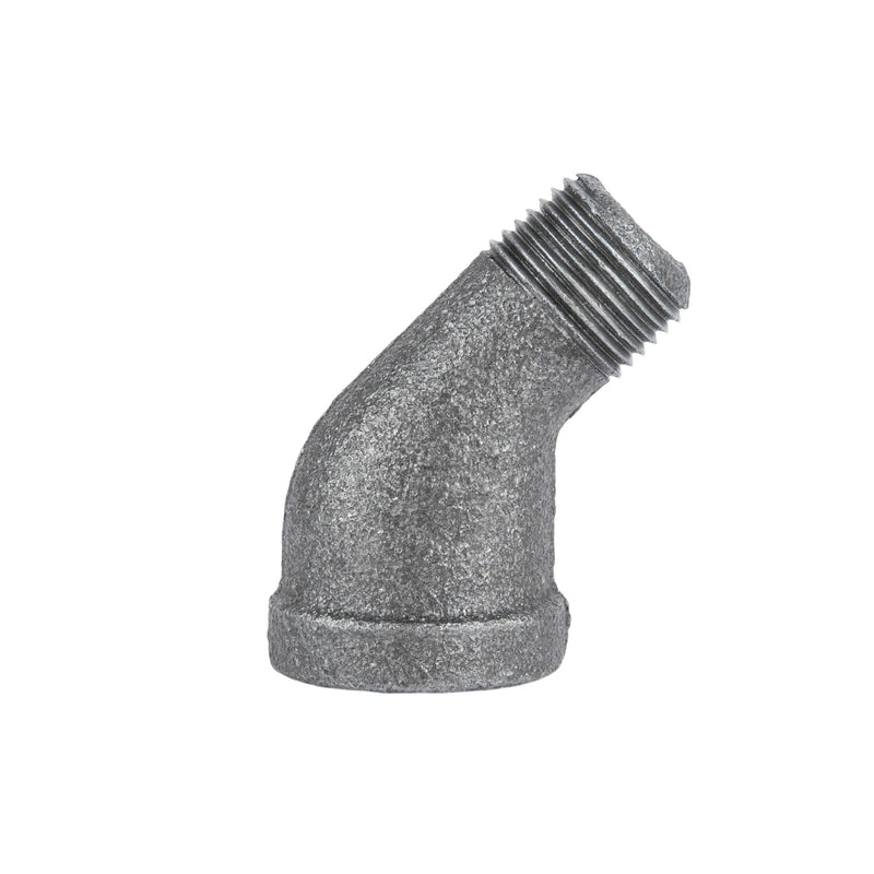 Codo de calle de 45 grados negro de 3/8 pulg.