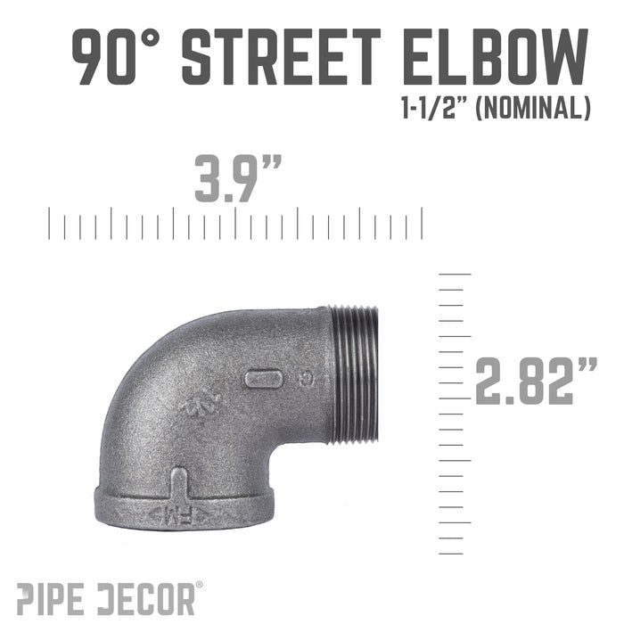 1 1/2 in. Black 90 Degree Street Elbow