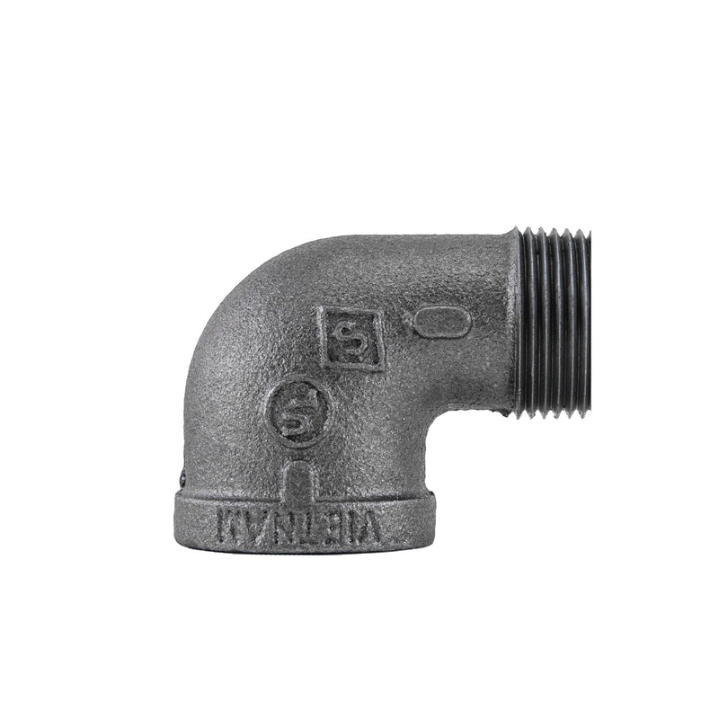 Codo de calle de 90 grados negro de 1 pulg.