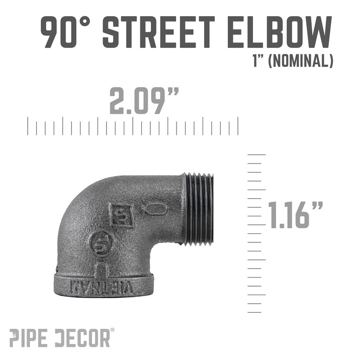 1 in. Black 90 Degree Street Elbow