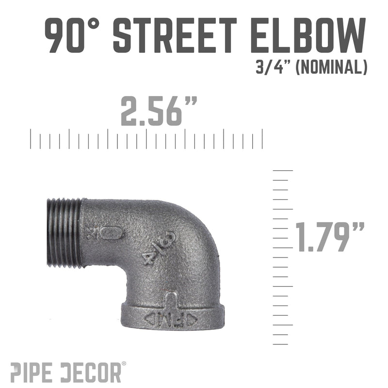 3/4 in. Black 90 Degree Street Elbow