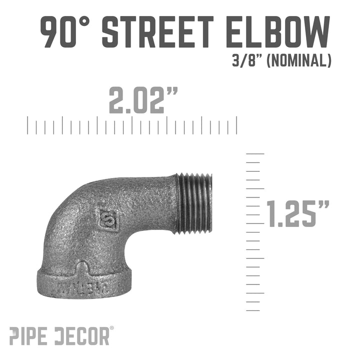 3/8 in. Black 90 Degree Street Elbow
