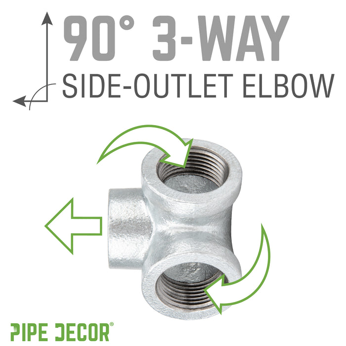 1/2 in. Galvanized Side Outlet Elbow