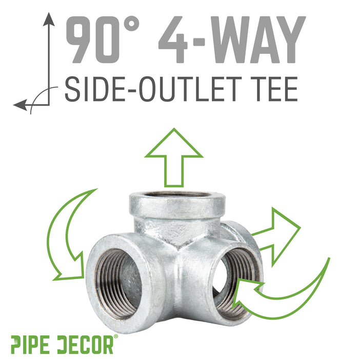 1/2 in. Galvanized Iron Side Outlet Tee