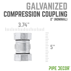 Pipe Decor Galvanized Compression Coupling 2 in. Nominal