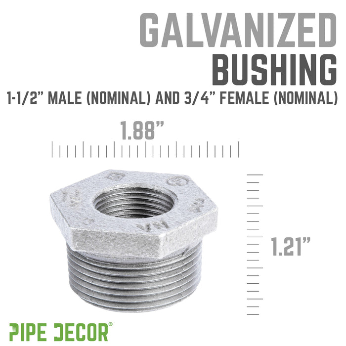 1 1/2 in. x  3/4 in. Galvanized Iron Bushing