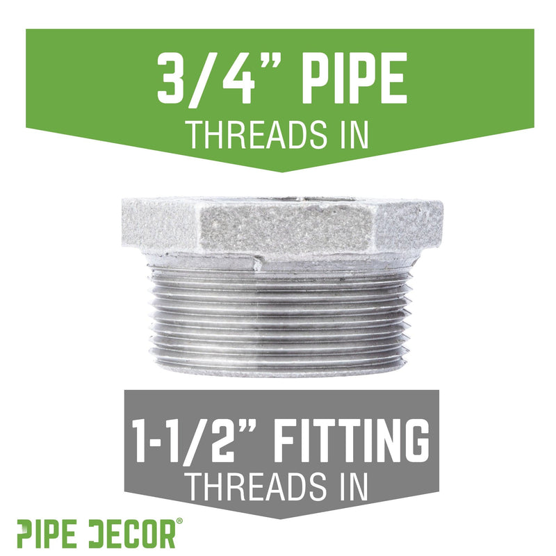1 1/2 in. x  3/4 in. Galvanized Iron Bushing