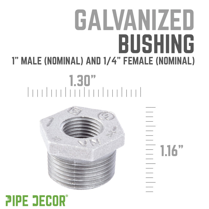 1  in. x 1/4 in. Galvanized Iron Bushing