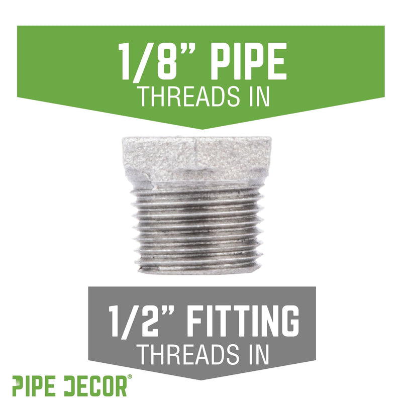 Buje de hierro galvanizado de 1/2 pulg. x 1/8 pulg.