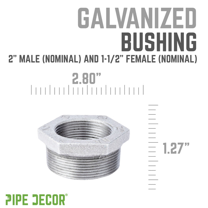 2 in. x 1 1/2 in. Galvanized Iron Bushing