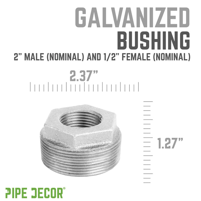 2 in. x 1/2 in. Galvanized Iron Bushing