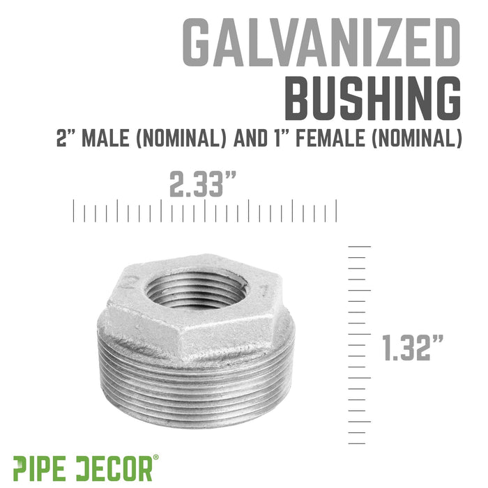 2 in. x 1 in. Galvanized Iron Bushing