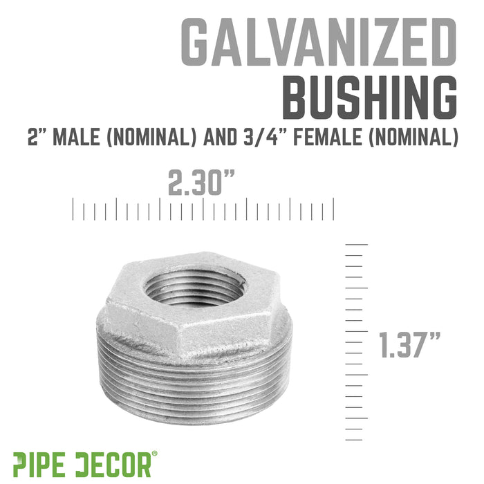 2 in. x 3/4 in. Galvanized Iron Bushing