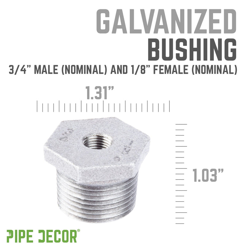 Buje de hierro galvanizado de 3/4 pulg. x 1/8 pulg.
