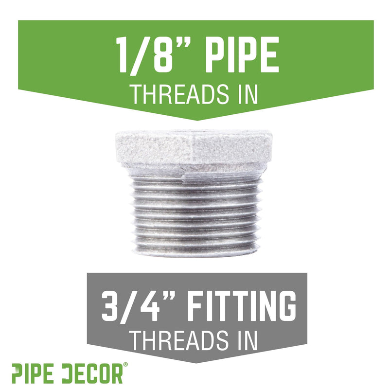 Buje de hierro galvanizado de 3/4 pulg. x 1/8 pulg.