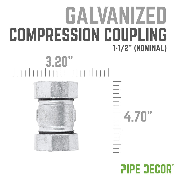 1 1/2 in. Galvanized Iron Compression Coupling