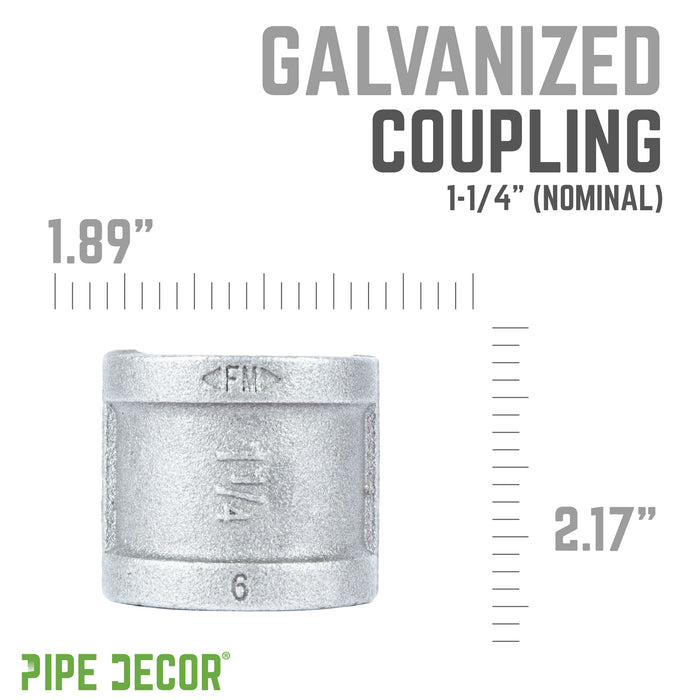 1 1/4 in. Galvanized Iron Coupling