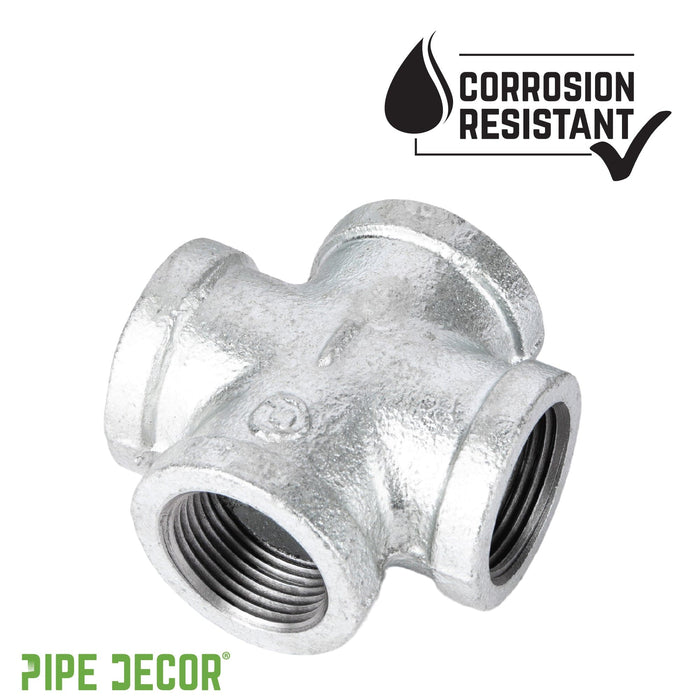 Galvanized Iron Cross — PIPE DECOR