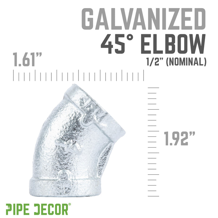1/2 in. Galvanized Iron 45 Degree Elbow