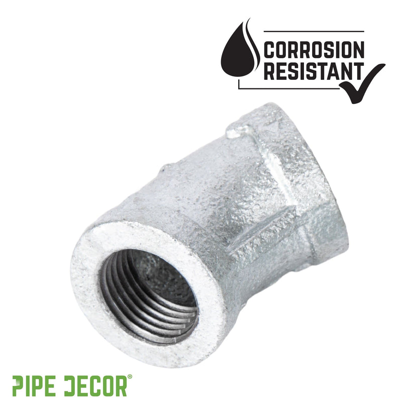Codo de 45 grados de hierro galvanizado de 1/4 pulg.