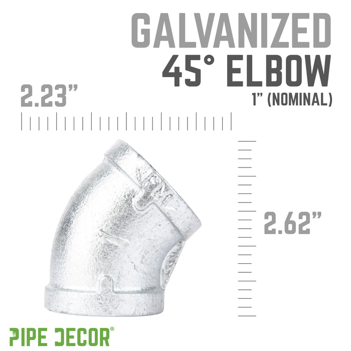 1 in. Galvanized Iron 45 Degree Elbow