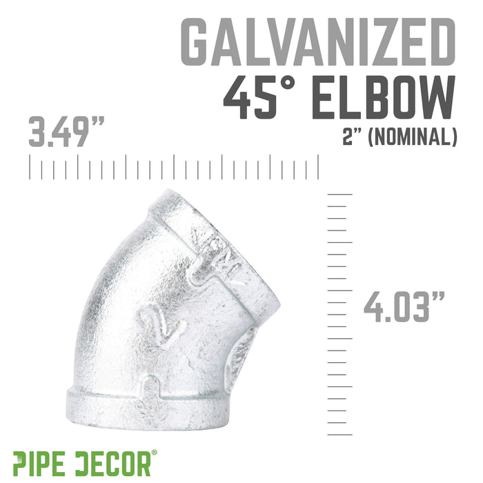 2 in.  Galvanized Iron 45 Degree Elbow