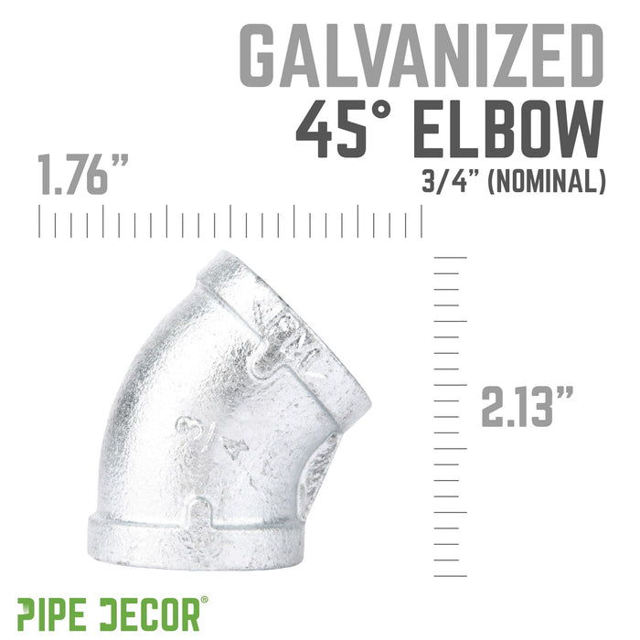 3/4 in. Galvanized Iron 45 Degree Elbow