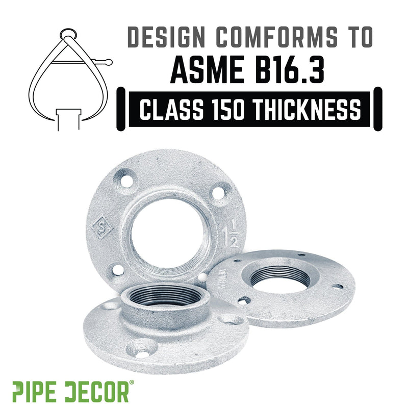 Brida de piso de hierro galvanizado de 1 1/2 pulg.