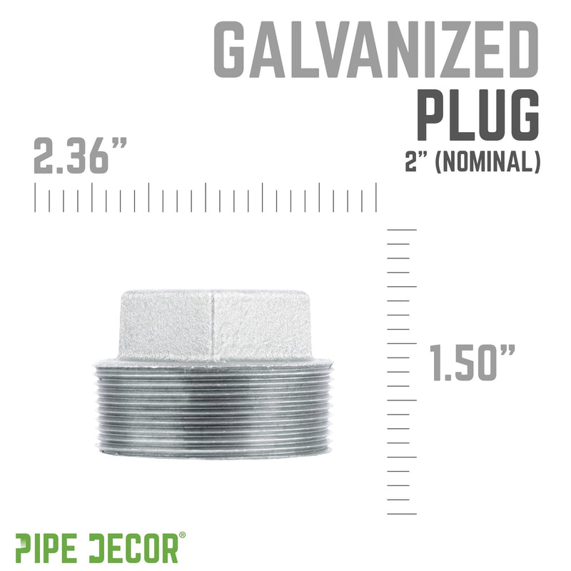 Tapón de hierro galvanizado de 2 pulg.