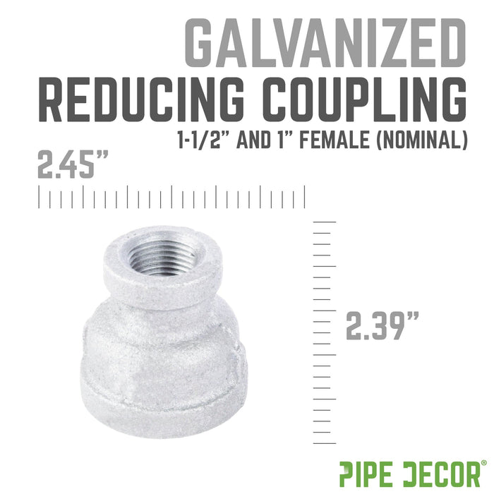 1 1/2 in. x 1 in. Galvanized Iron Reducing Coupling