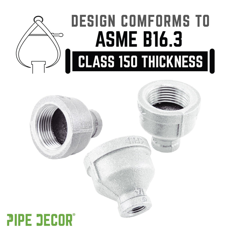 Acoplamiento reductor de hierro galvanizado de 1 1/2 pulg. x 3/4 pulg.