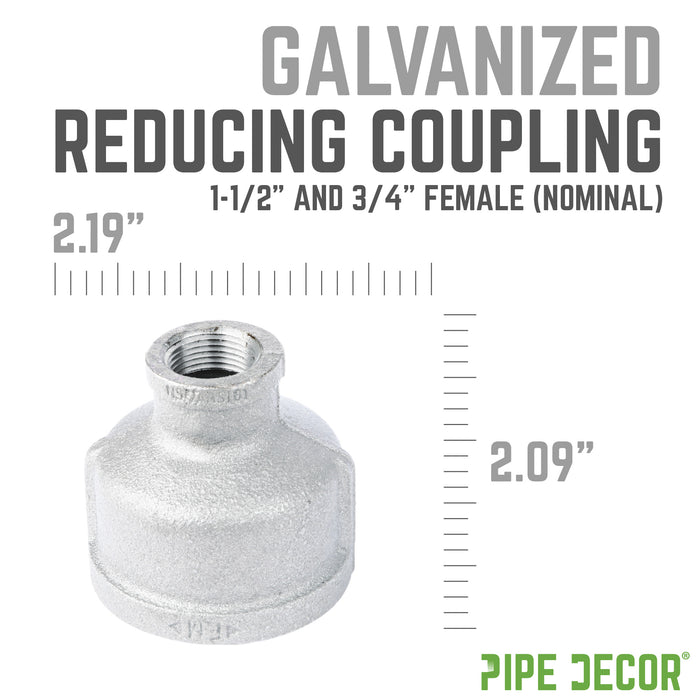 1 1/2 in. x 3/4 in. Galvanized Iron Reducing Coupling