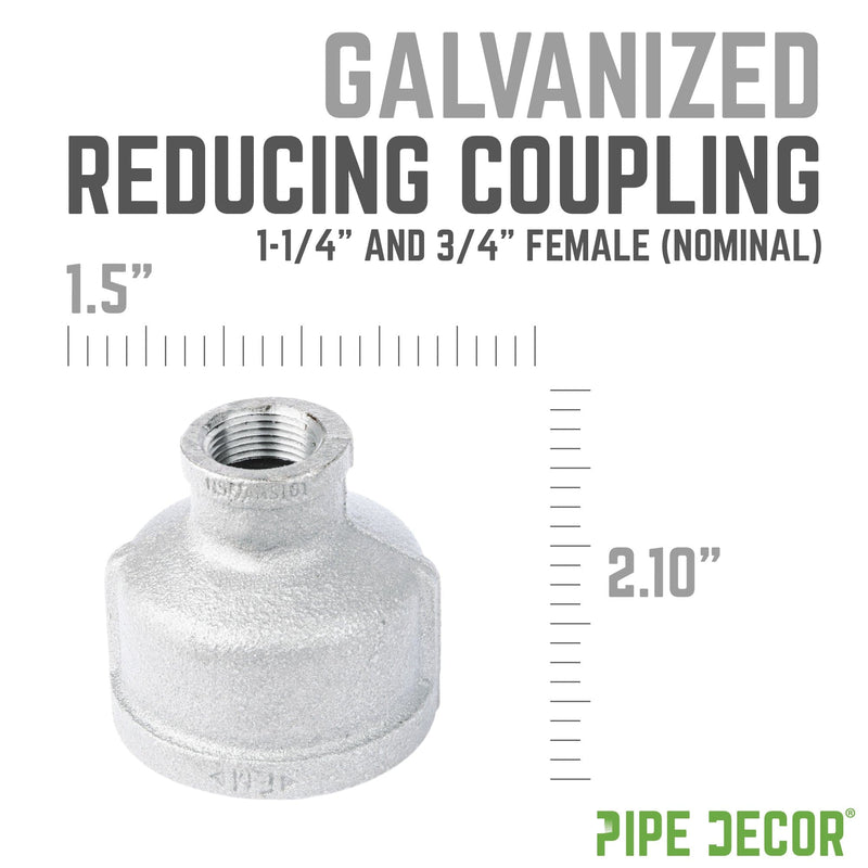 1 1/4 in. x 3/4 Galvanized Iron Reducing Coupling