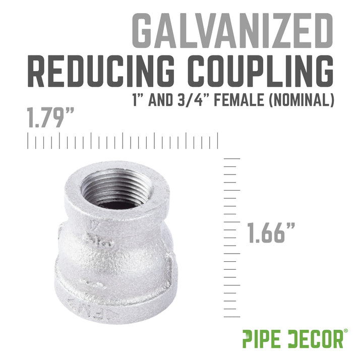 1 in. x 3/4 in. Galvanized Iron Reducing Coupling