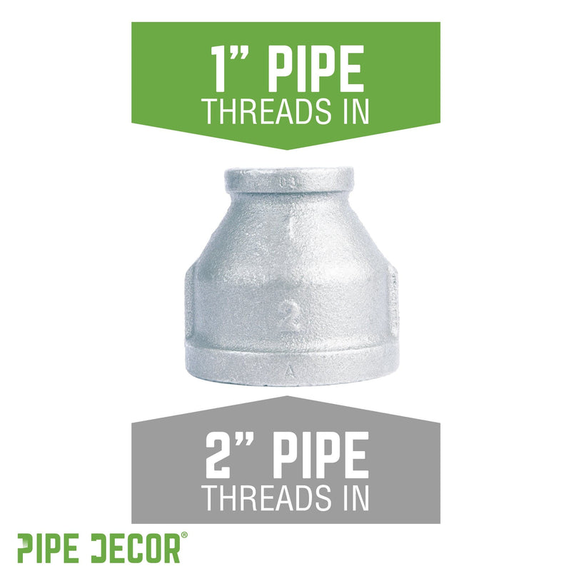 2 in. x  1 in. Galvanized Iron Reducing Coupling