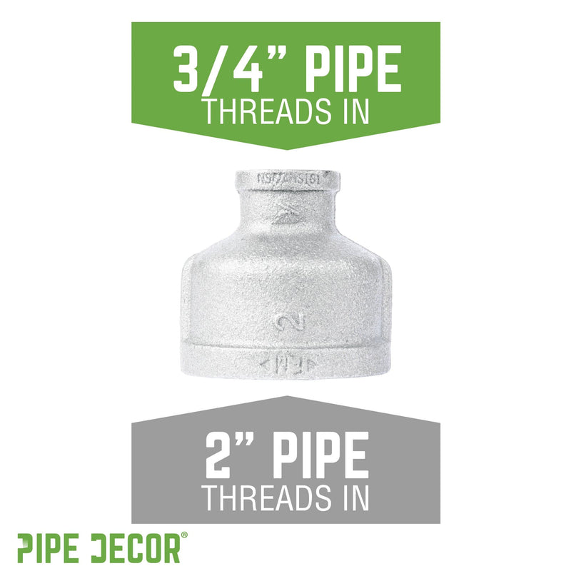 2 in. x 3/4 Galvanized Iron Reducing Coupling