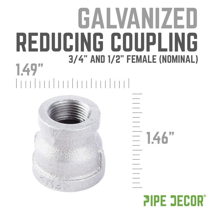 3/4 in. x 1/4 in. Galvanized Iron Reducing Coupling