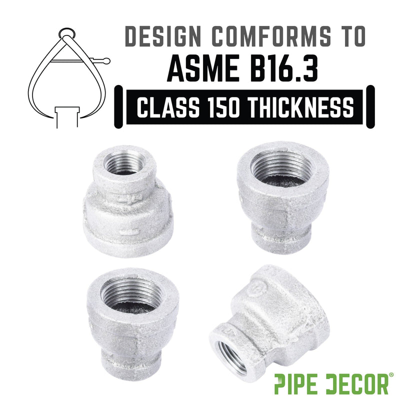 Acoplamiento reductor de hierro galvanizado de 1 pulg. x 1/2 pulg.