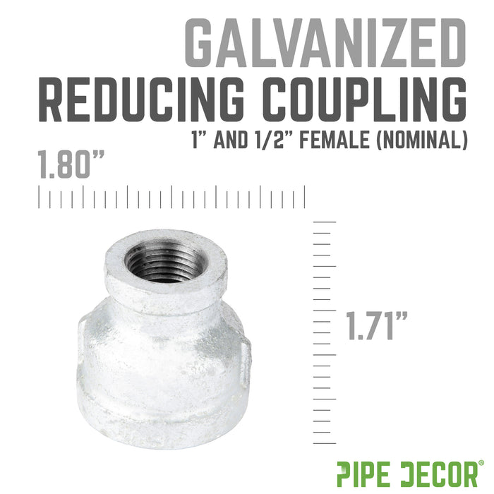 1 in. x 1/2 in. Galvanized Iron Reducing Coupling