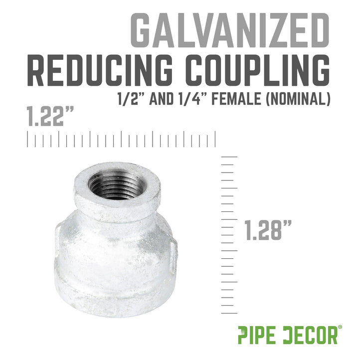 1/2 in. x 1/4 in. Galvanized Iron Reducing Coupling