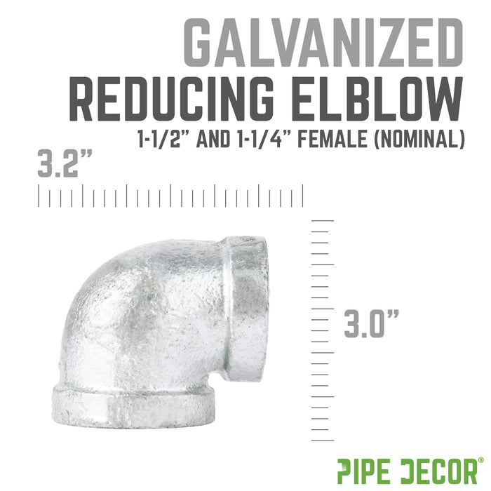 1 1/2 in. x 1 1/4 in. Galvanized Iron Reducing Elbow