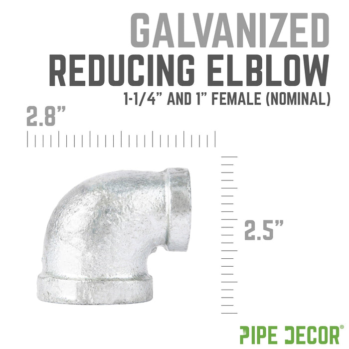 1 1/4 in. x 1 in. Galvanized Iron Reducing Elbow