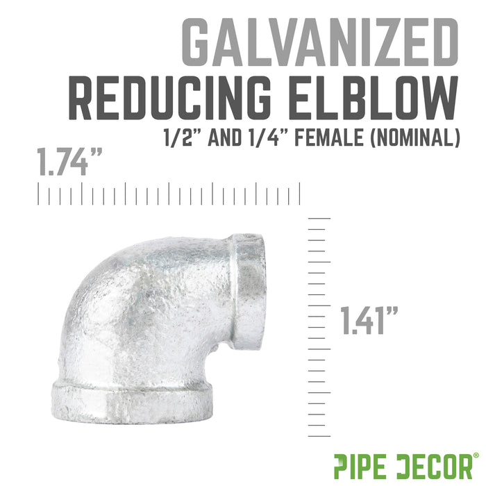 1/2 in. x 1/4 in. Galvanized Iron Reducing Elbow