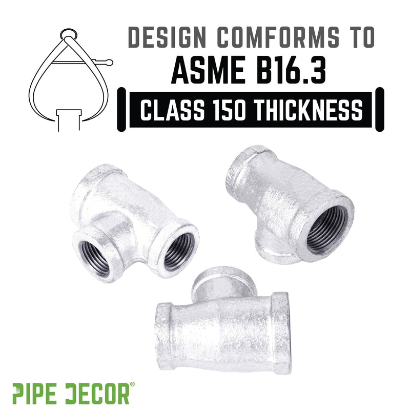 Té réducteur galvanisé 3/4 po x 1/2 po x 1/2 po