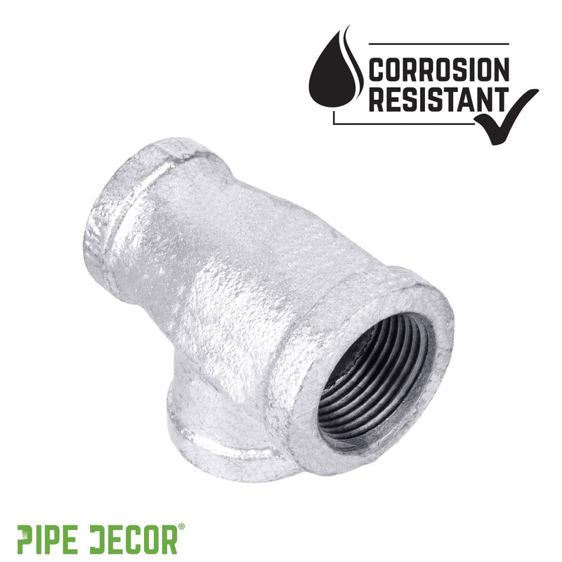 Té réducteur galvanisé 3/4 po x 1/2 po x 1/2 po