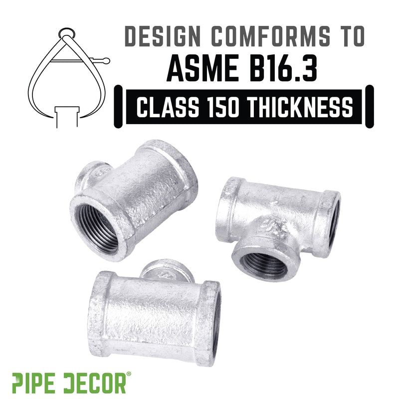 Te reductora galvanizada de 3/4 pulg. x 3/4 pulg. x 1/2 pulg.