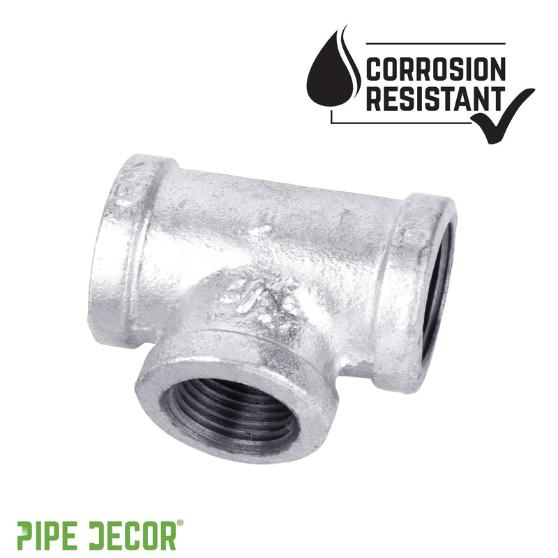 Te reductora galvanizada de 3/4 pulg. x 3/4 pulg. x 1/2 pulg.