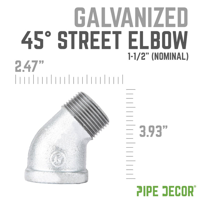 1 1/2 in. Galvanized Iron 45 Degree Street Elbow